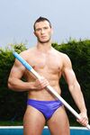 Swimming pool cleaner Cavin Milano in blue swimming trunks