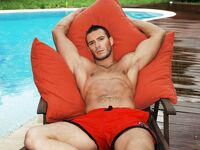 Cute stud Cavin Milano in red shorts