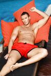 Cute stud Cavin Milano in red shorts