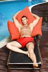 Cute stud Cavin Milano in red shorts