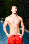 Cute stud Cavin Milano in red shorts