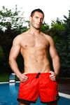 Cute stud Cavin Milano in red shorts