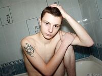 Beautiful twink with a slightly hairy cock posing