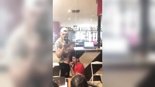 Blowing a big uncut dick at the bar