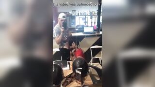 Blowing a big uncut dick at the bar
