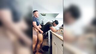 Having fun with my sexy bf ass in the kitchen