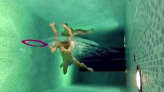 Twinks fuck bareback in the pool