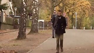 Hot scene in the park with two cute guys