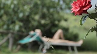 Twink slept sweetly in nature and then fucks