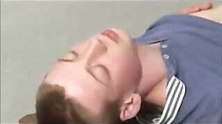 Uncle helps his twink friend with his hands