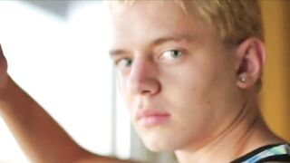 Blonde guy with nice cock masturbating