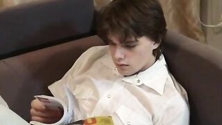 Twinks watched a gay magazine and had hot tender sex