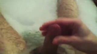 Uncut twink wanks in the bath