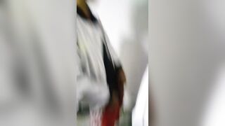 A male is pissing in the toilet 3