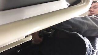 Males are pissing in the toilet.