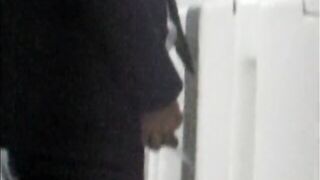 Males are pissing in the toilet.