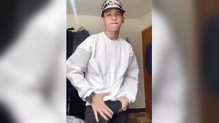 Latino showing off his huge dick