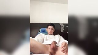 Latino showing off his huge dick