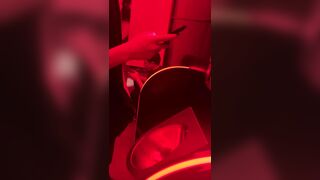Male is pissing in bar 1