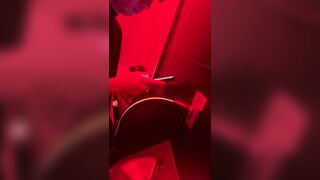 Male is pissing in bar 1