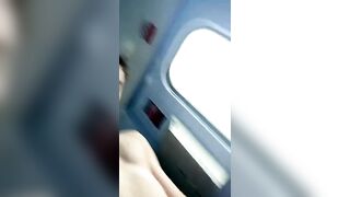 Uncut Horny Guy Jerks and Cums On Train