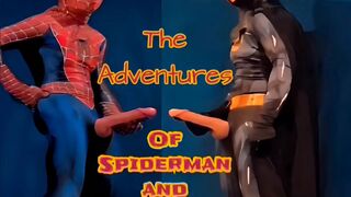 Spiderman and Batman Compare Big Cocks and Big Cumshots